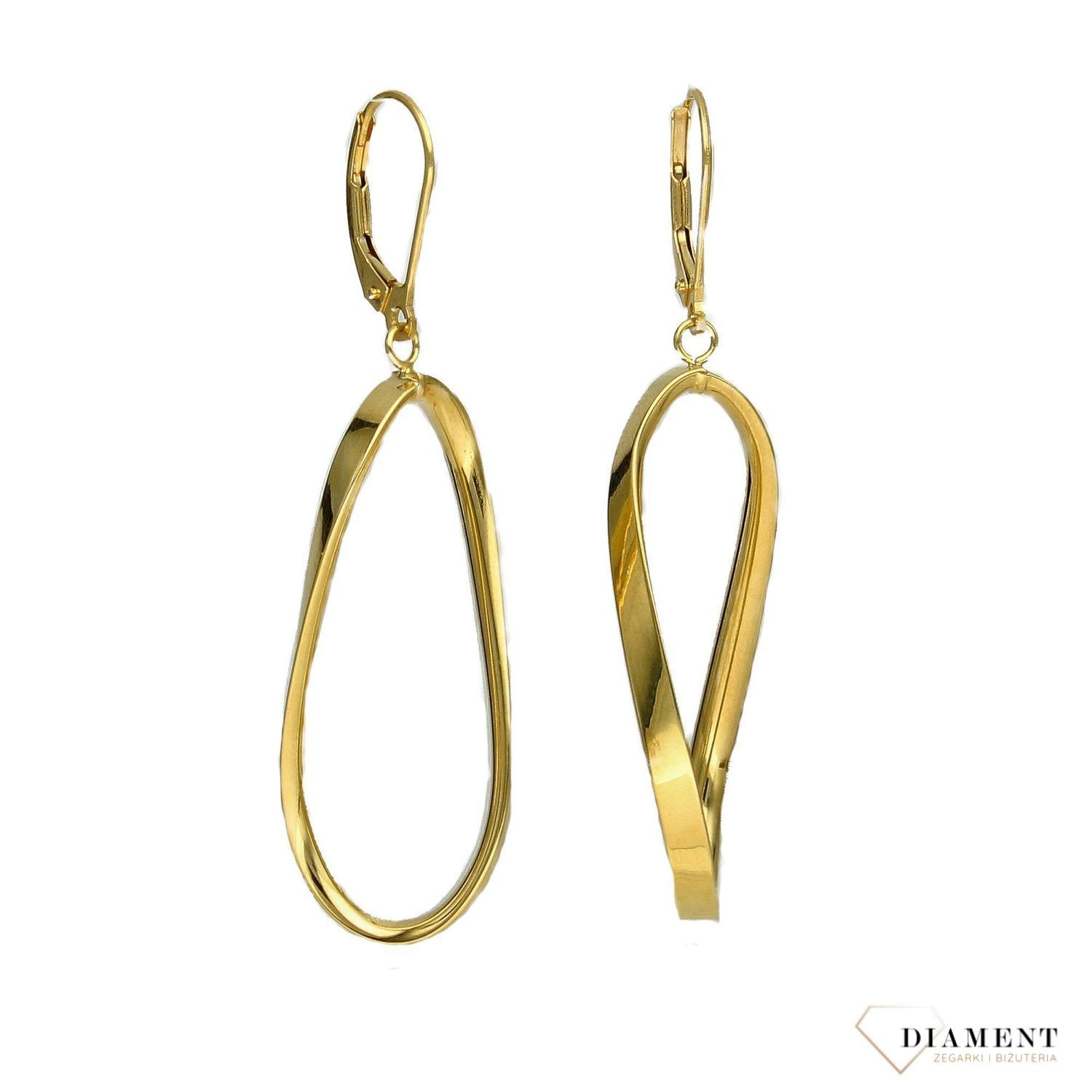 Złote kolczyki 585 nieregularne koła DIA-KLC-C5LBDR08-24-ODY OR204623.jpg